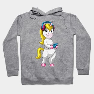 Unicorn at Listen to Music with Headphone Hoodie